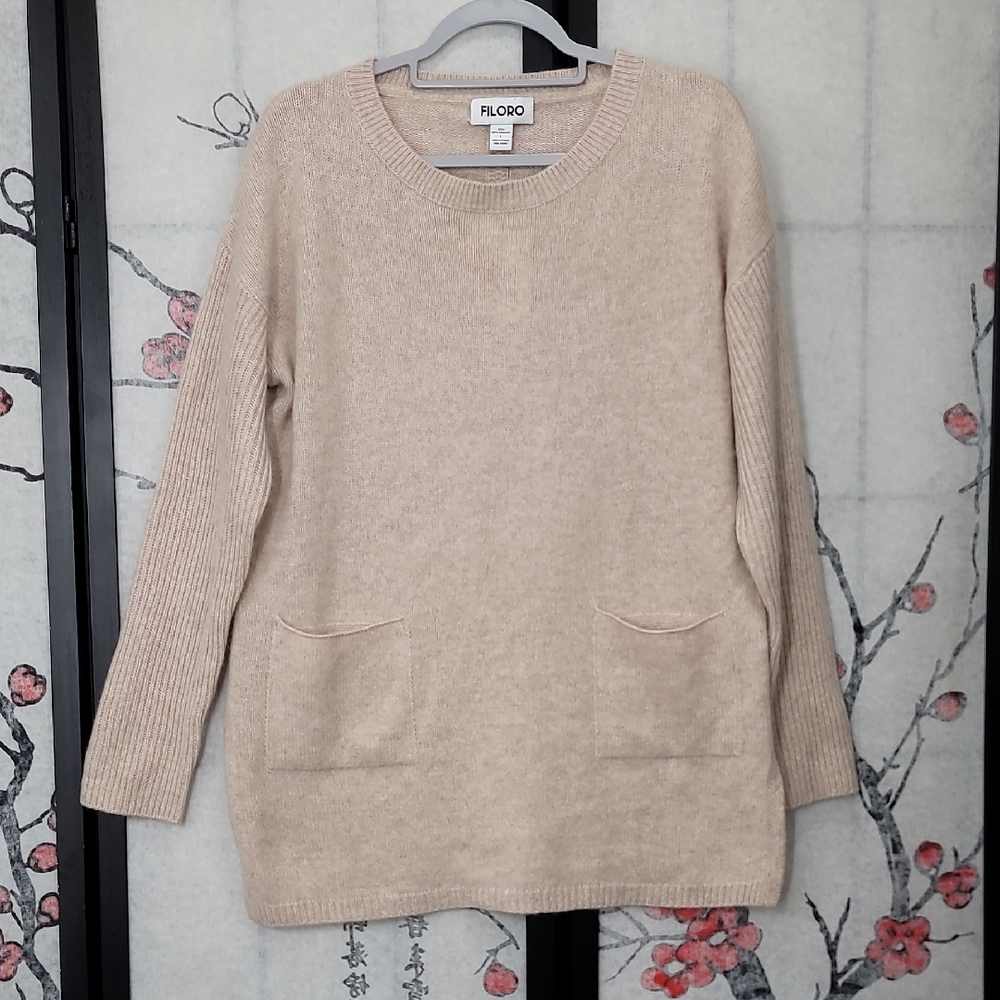 FILORO Nwt 2 Ply Cashmere Tunic Sweater Size Large